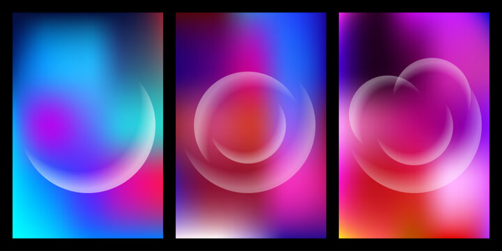 abstract neon gradient background. set three of abstract gradient background.