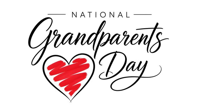 A National Grandparents Day card is designed in vector style.