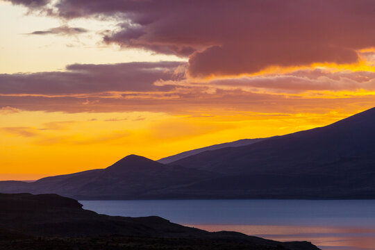 Mountains in sunset