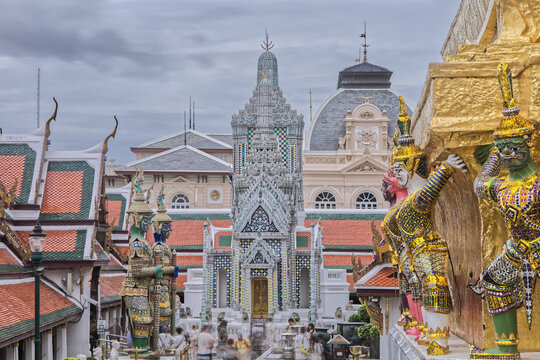 Famous Bangkok Landmarks During Overcast Day