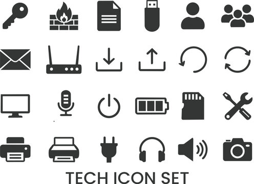 Technology icon set. Modern technology icon set vector.