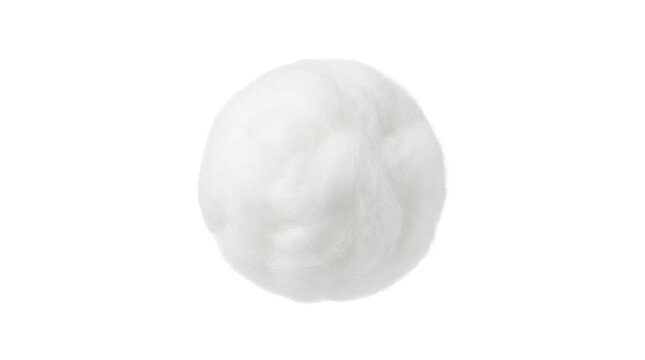 Soft white fluffy cotton wool ball isolated on white background