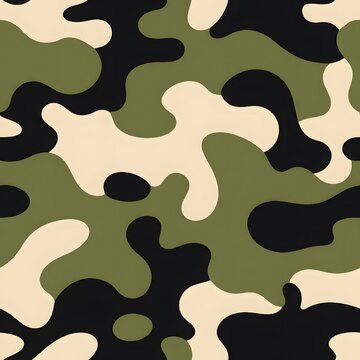 Military Camouflage Abstract Seamless Pattern