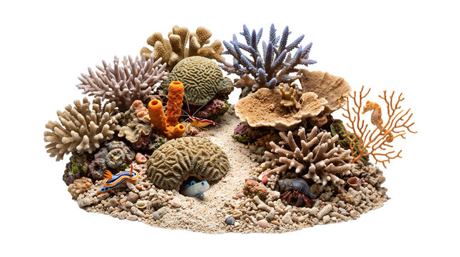 Coral Reef Neighborhood &ndash; Diverse Marine Life Habitat transparent background