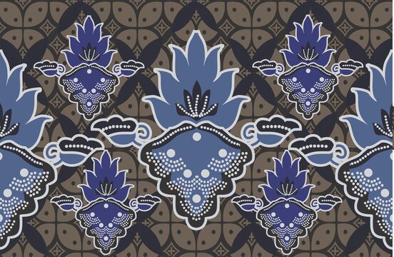  Indonesian batik motifs with very distinctive, exclusive plant patterns
