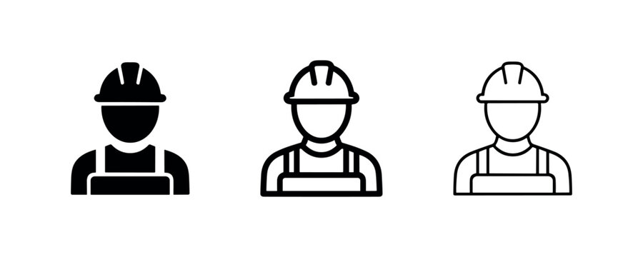 Construction Worker and Engineer Avatar Icon Set
