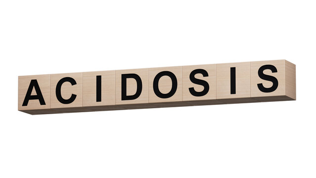 wooden cubes with text acidosis.close up of wooden cubes,Business Concept.Supports PNG files with transparent backgrounds.