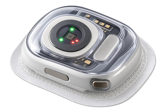 Compact medical patch sensor with biometric monitoring lights and adhesive backing health patch biometric monitor wearable medical glucose monitor heart sensor wireless sensor patient monitor