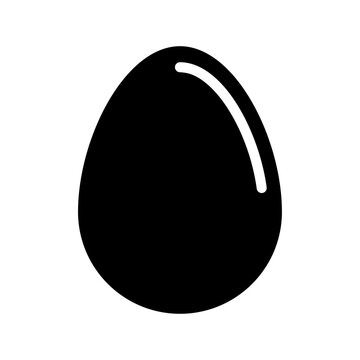 Single whole egg icon, fresh poultry farm food product and protein ingredient vector