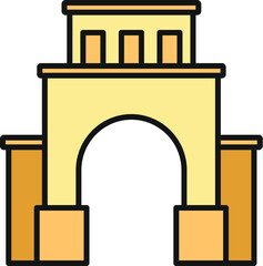 Fototapeta premium Triumphal arch icon representing celebration, success, and historical architecture