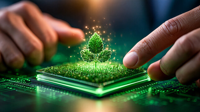 Scientist Adjusting Microfluidic Chip Under Light