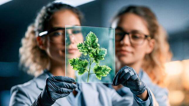 Scientist Holding Translucent Plant Based Polymer