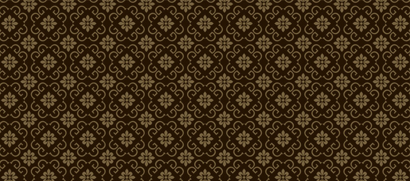 A stunning geometric gray design with a golden Chinese floral pattern