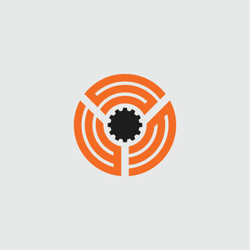 monogram geomatric logo S W M with konsep circle design template