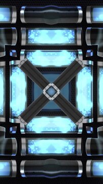 A glowing vortex of liquid neon tubes, pulsating and spiralling in a chaotic, rhythmic dance with energy and movement, suitable for high tempo music events or energetic visualizers.
