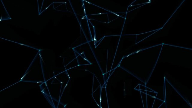 Dark Abstract Low Poly Network Plexus Technology Background
