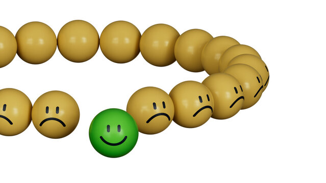 stand out from the crowd.yellow BALL with smile, normal and sad face. Facial expressions. Mental health assessment.Supports PNG files with transparent backgrounds.