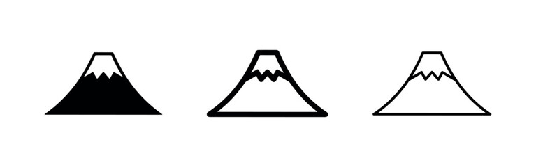 Obraz premium Mount Fuji Japan Landmark Icon Set