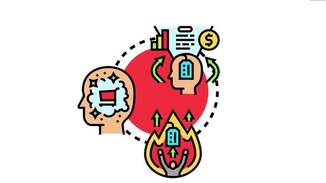 Brand distinction concept showing ideas connecting marketing strategy achieving a unique selling proposition and recognition within the competitive market