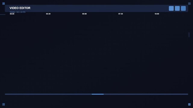 Modern Video Editor Interface with Dark Themed Timeline and Playhead