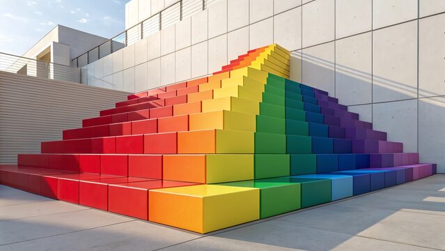Abstract geometric composition featuring stacked dimensional forms in contemporary style.