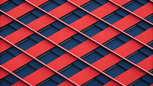 Contemporary abstract geometric pattern featuring layered overlapping forms and vibrant colors.