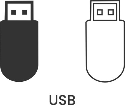 USB drive icon.  USB drive vector icon.