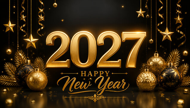 Happy New Year 2027 Golden Celebration