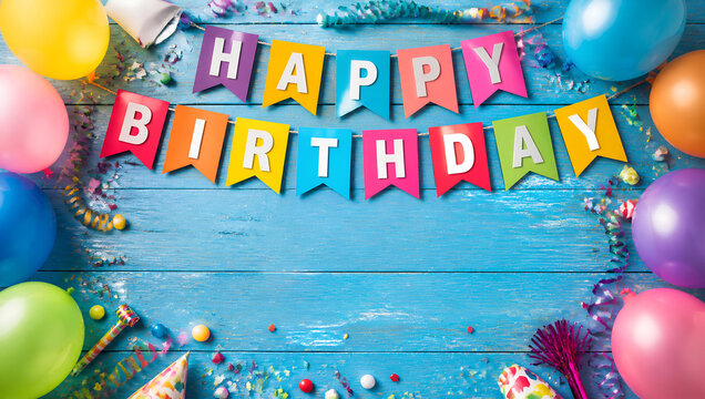 Colorful Happy Birthday Celebration Background
