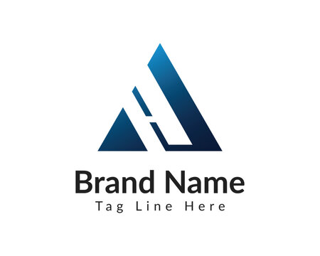 Modern triangle initial letter AH monogram logo design vector illustration