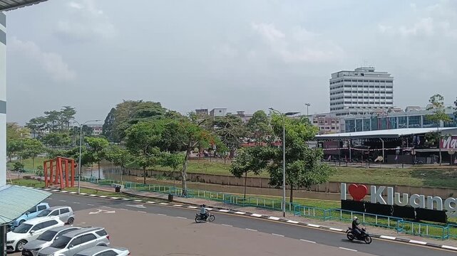 view of town of  kluang, johor, malaysia southeast asia.  tropical country