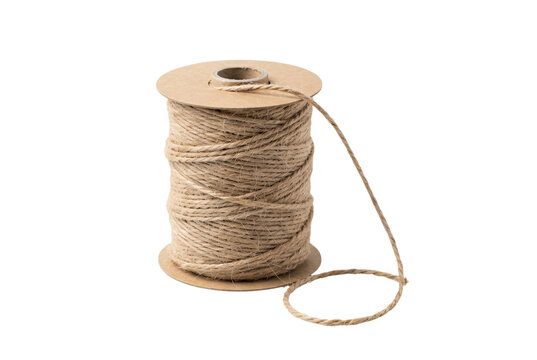 Roll of natural brown jute twine string spool crafted from eco-friendly durable braided hemp rope fiber