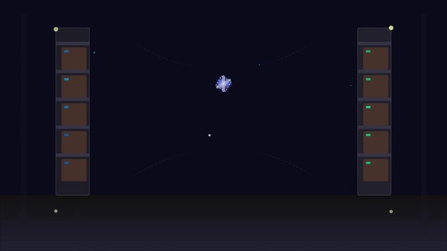 Space scene with futuristic docking stations and cosmic explosion