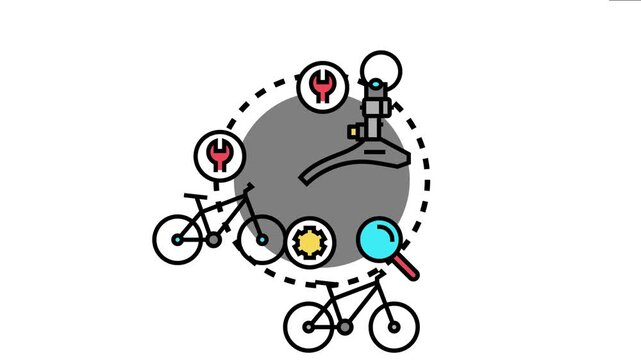 Bicycle mechanical systems undergoing rigorous brake testing, inspection, and maintenance with specialized tools, ensuring safety, reliability, and optimal performance for riders
