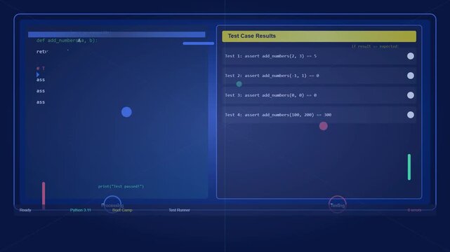 Programming Interface with Test Case Results on Digital Coding Platform