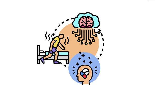 Person struggling with brain fog, grogginess, poor concentration, memory lapses and mental fatigue linked to sleep loss, stress, illness or neurological issues