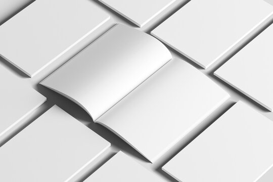 Tabloid 11x17 Inch White Blank 3D Rendering Magazine Mockup