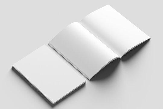 Tabloid 11x17 Inch White Blank 3D Rendering Magazine Mockup