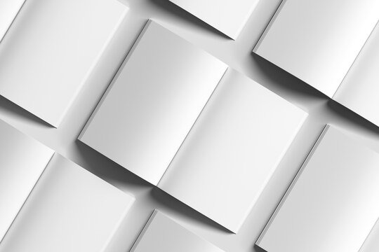 Tabloid 11x17 Inch White Blank 3D Rendering Magazine Mockup