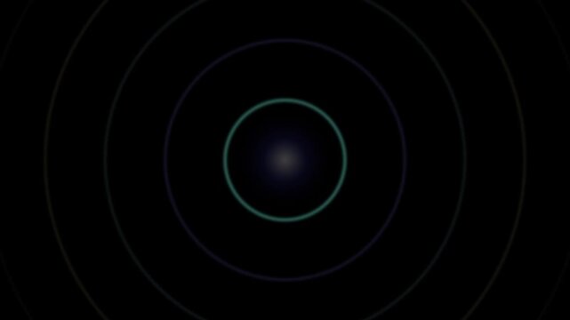 Glowing concentric circles radiating outward in a looping animation sequence.