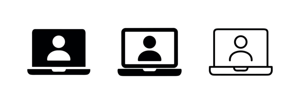User profile and account login laptop icon
