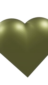 Animation of gold heart moving on white background