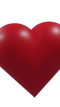 Animation of red heart moving on white background