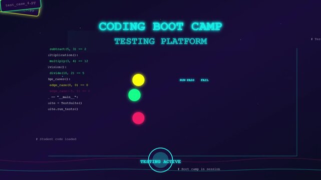 Coding Boot Camp Testing Platform Interface with Student Code Display
