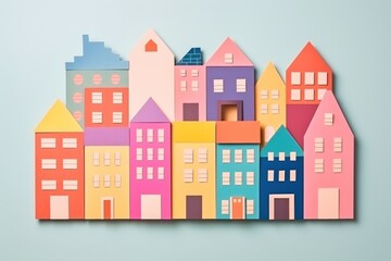 Fototapeta premium Buildings art painting neighbourhood.