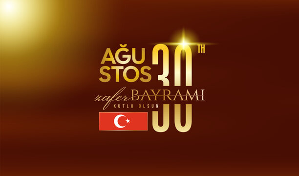 30 Ağustos zafer bayramı kutlu olsun social media post with text, greeting card, banner and poster. Happy August 30 victory day and  the National Day in Turkey.