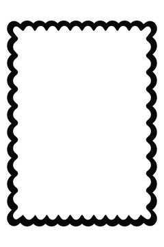 Black Small Scallop Rectangle Frame with Decorative Border