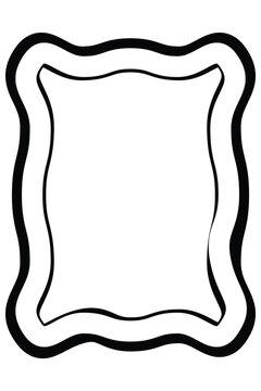 Organic Black Wavy Rectangle Frame with Soft Curved Outline