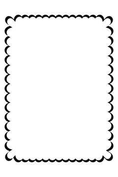 Fine Black Scalloped Rectangle Frame with Delicate Border