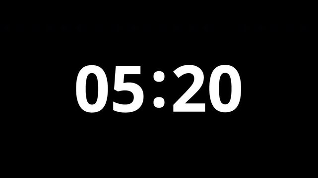 10 second countdown timer with 4k resolution on alpha channel and transparent background.